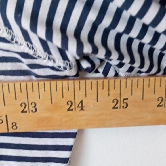 Med Couture Classic Navy and White Striped Shirt Scrubs Long sleeve Top 2XL - Picture 5 of 7